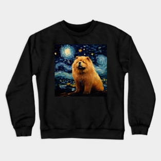 Chow Chow Painted in Starry Night style Crewneck Sweatshirt